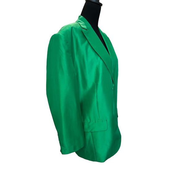 New ~ MUNTHE ~ Jaketta Green 100% Silk Oversized Blazer Size 38 US 8 ~ FALL - Picture 5 of 11